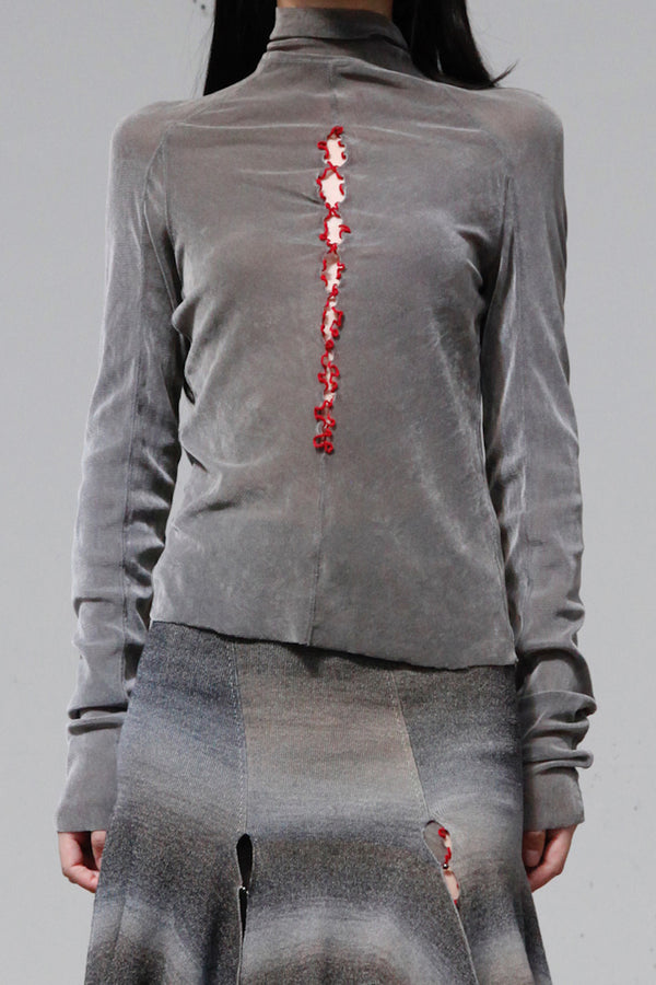 RUI Velvet Cutout Turtleneck RAW23WV02 Gray